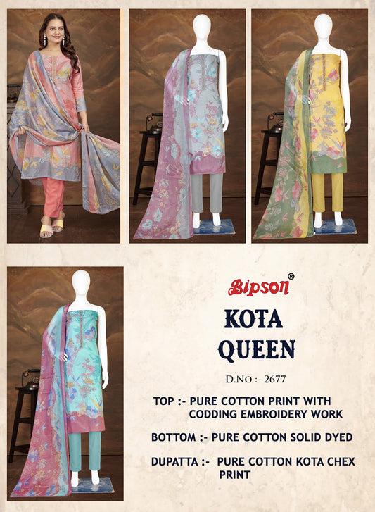 Kota Queen 2677 Bipson Prints Cotton Pant Style Suits Exporter India