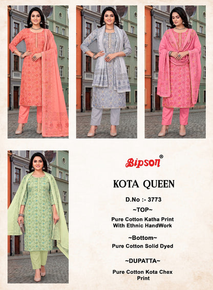 Kota Queen 3773 Bipson Prints Cotton Pant Style Suits Wholesale Price