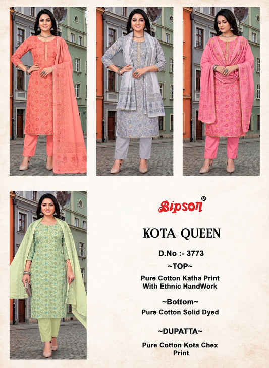 Kota Queen 3773 Bipson Prints Cotton Pant Style Suits Wholesale Price
