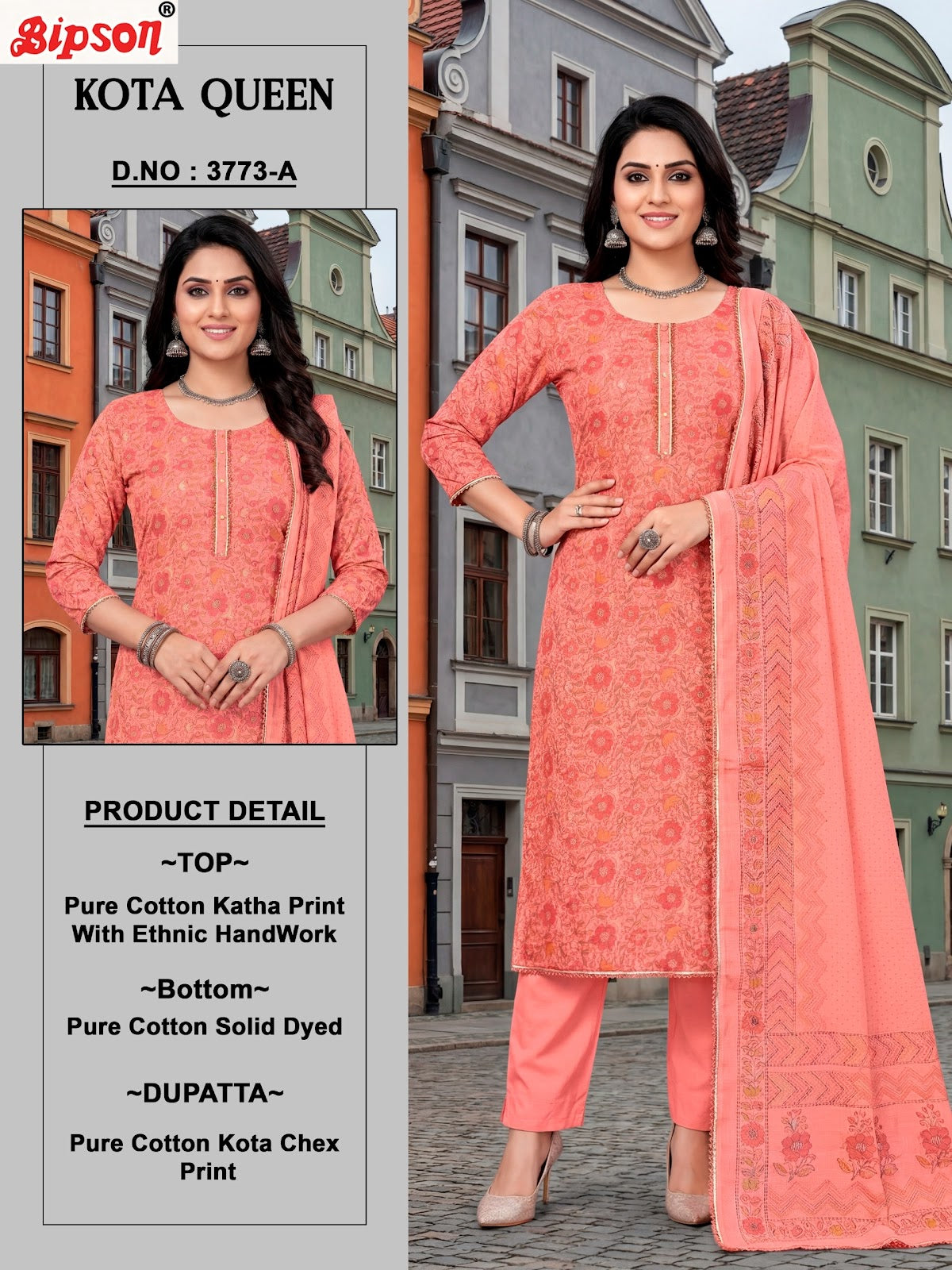 Kota Queen 3773 Bipson Prints Cotton Pant Style Suits Wholesale Price