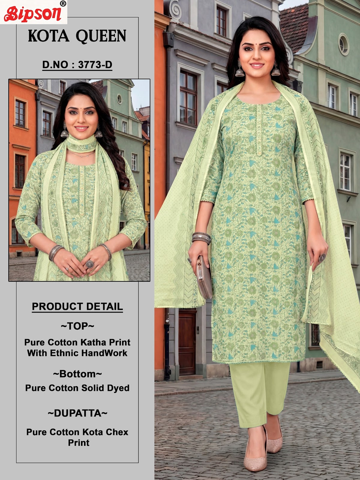 Kota Queen 3773 Bipson Prints Cotton Pant Style Suits Wholesale Price