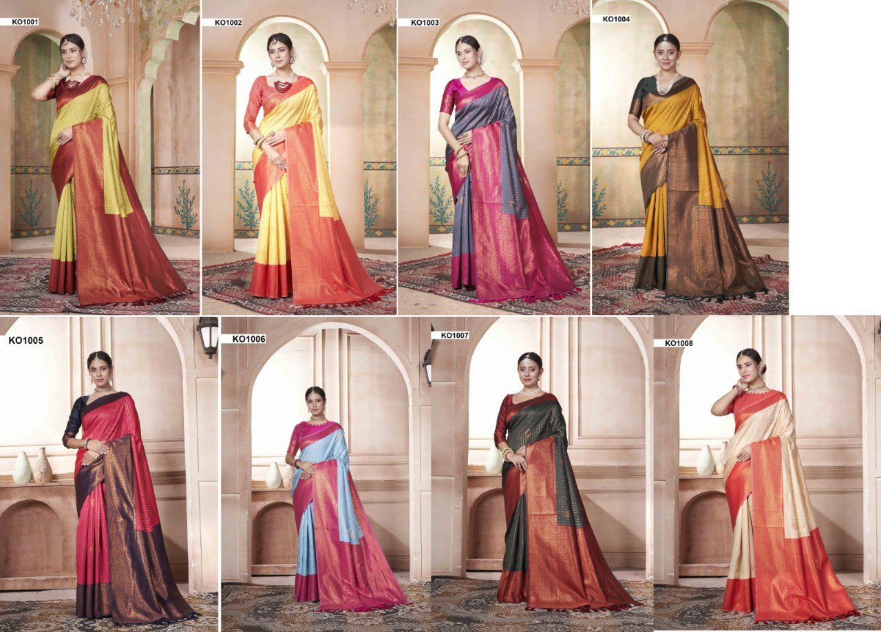 Koyal Ko1001 To Ko1016 3 Of Kanjivaram Silk Sarees Supplier