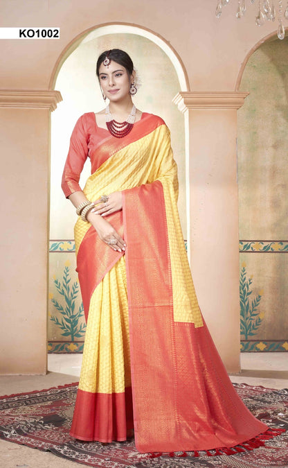 Koyal Ko1001 To Ko1016 3 Of Kanjivaram Silk Sarees Supplier