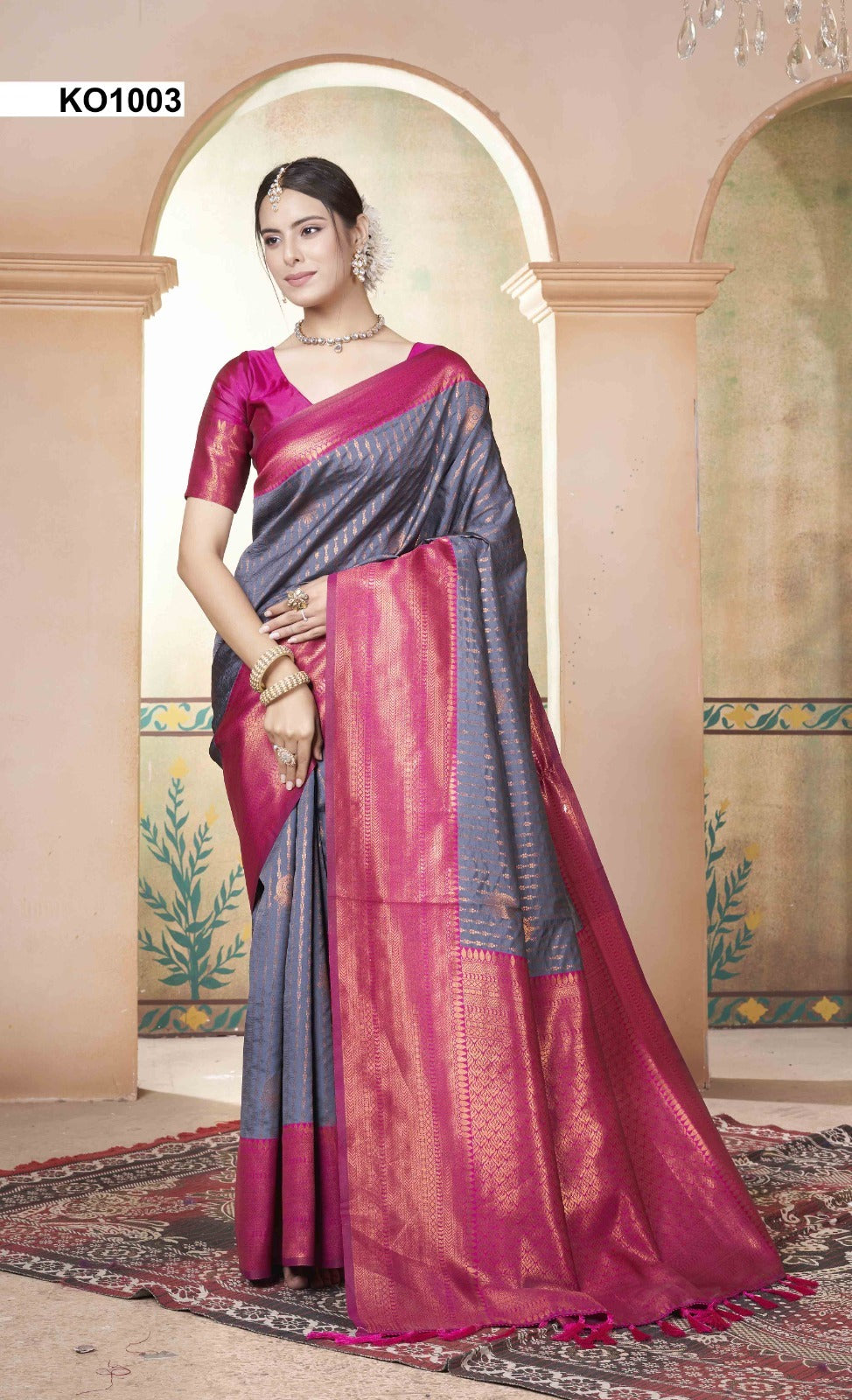 Koyal Ko1001 To Ko1016 3 Of Kanjivaram Silk Sarees Supplier
