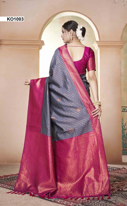 Koyal Ko1001 To Ko1016 3 Of Kanjivaram Silk Sarees Supplier