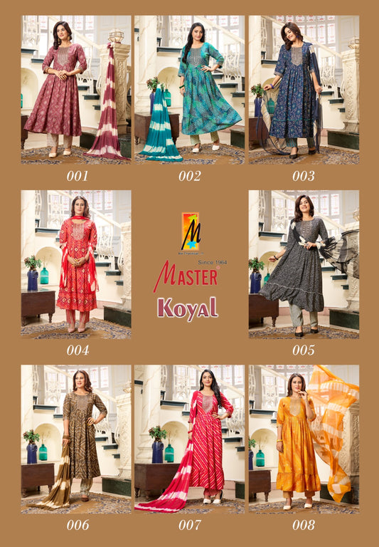 Koyal Master Rayon Foil Readymade Anarkali Suits Supplier Gujarat