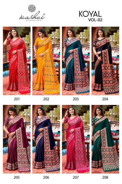 Koyal Vol 2 Kashvi Creation Japan Satin Sarees Wholesale