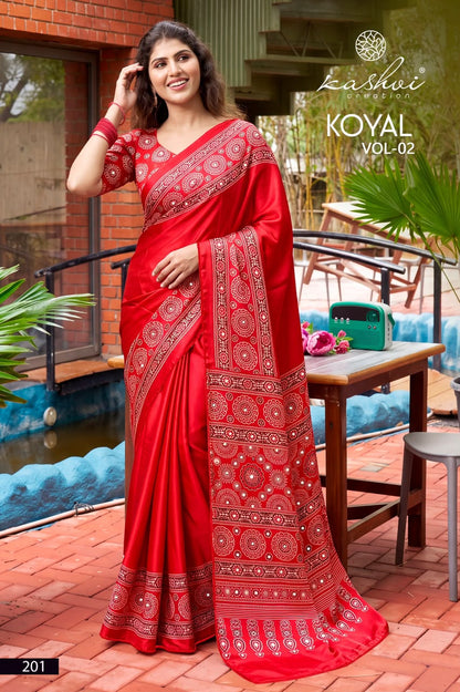 Koyal Vol 2 Kashvi Creation Japan Satin Sarees Wholesale