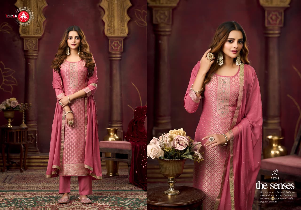 Koyal Vol 4 Triple Aaa Muslin Jacquard Pant Style Suits Supplier Gujarat