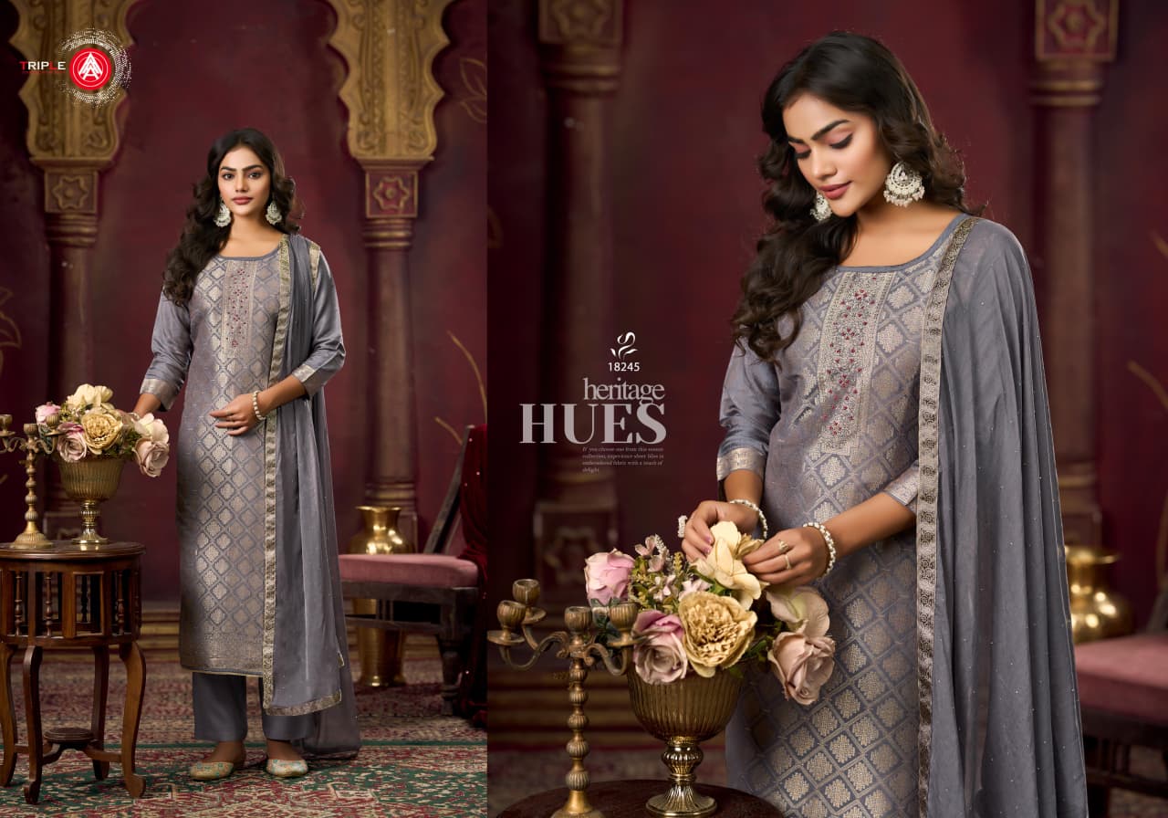 Koyal Vol 4 Triple Aaa Muslin Jacquard Pant Style Suits Supplier Gujarat