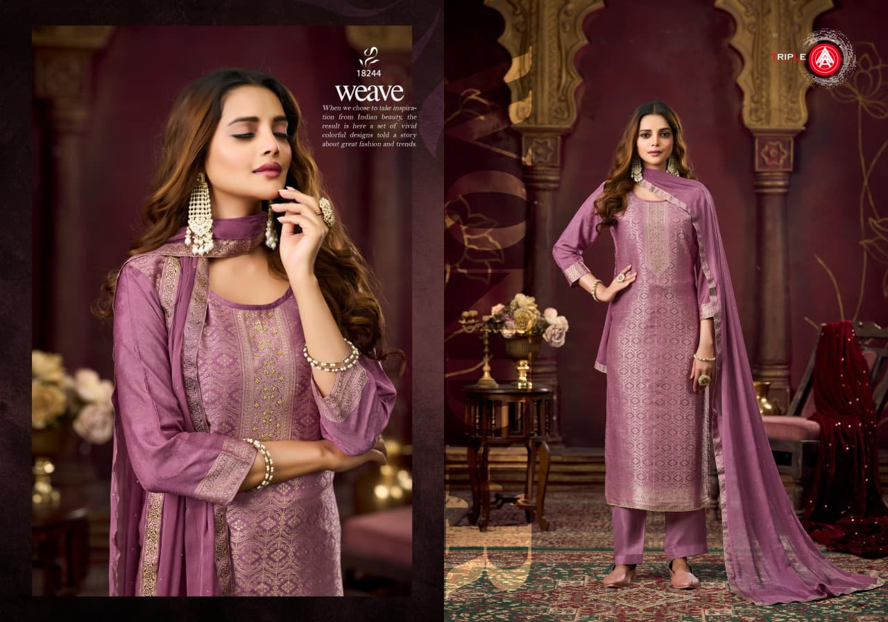 Koyal Vol 4 Triple Aaa Muslin Jacquard Pant Style Suits Supplier Gujarat
