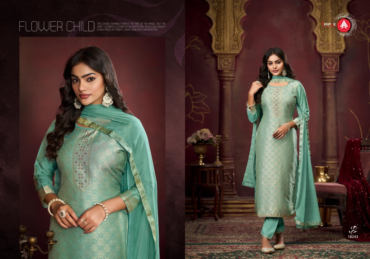 Koyal Vol 4 Triple Aaa Muslin Jacquard Pant Style Suits Supplier Gujarat