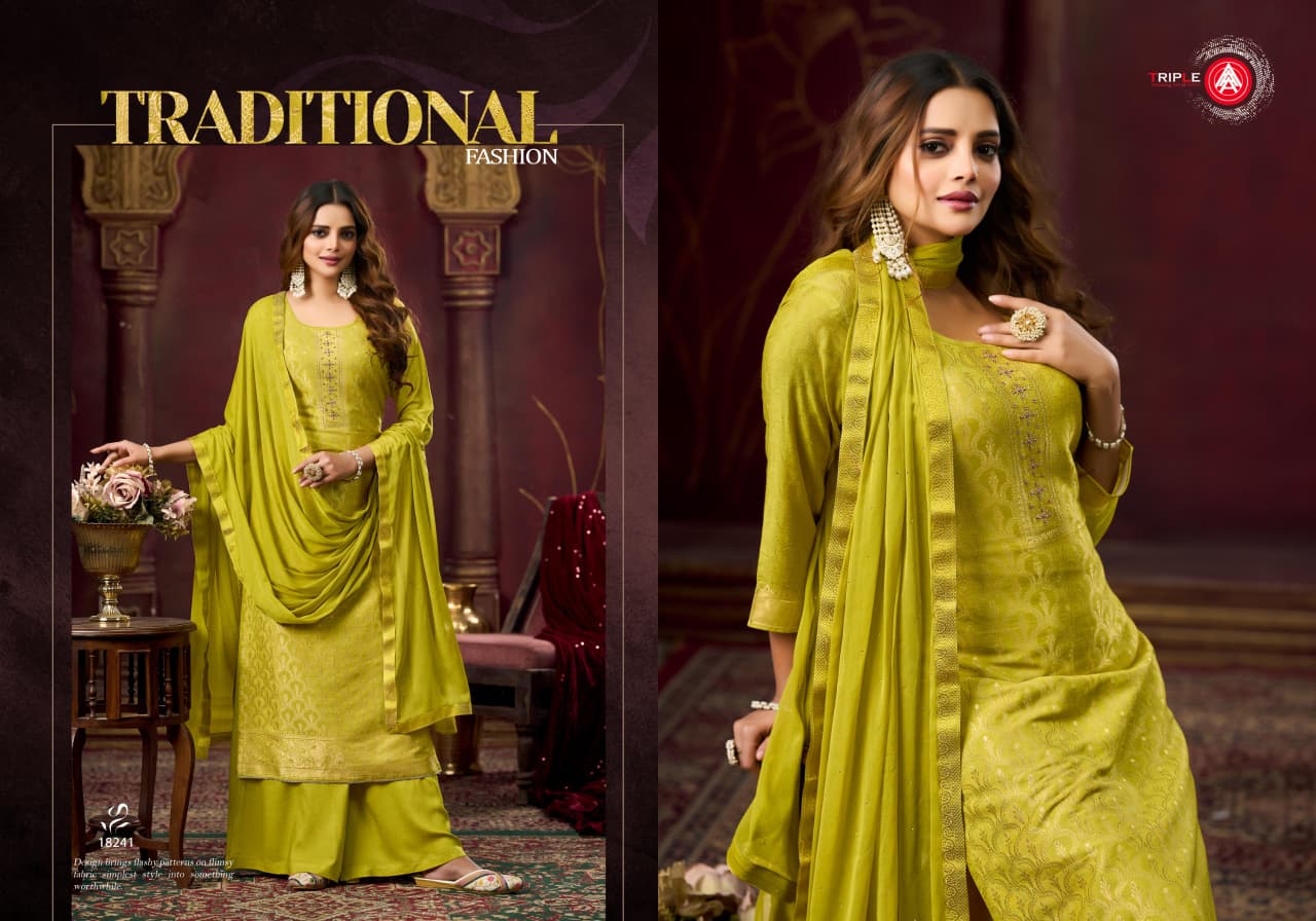 Koyal Vol 4 Triple Aaa Muslin Jacquard Pant Style Suits Supplier Gujarat