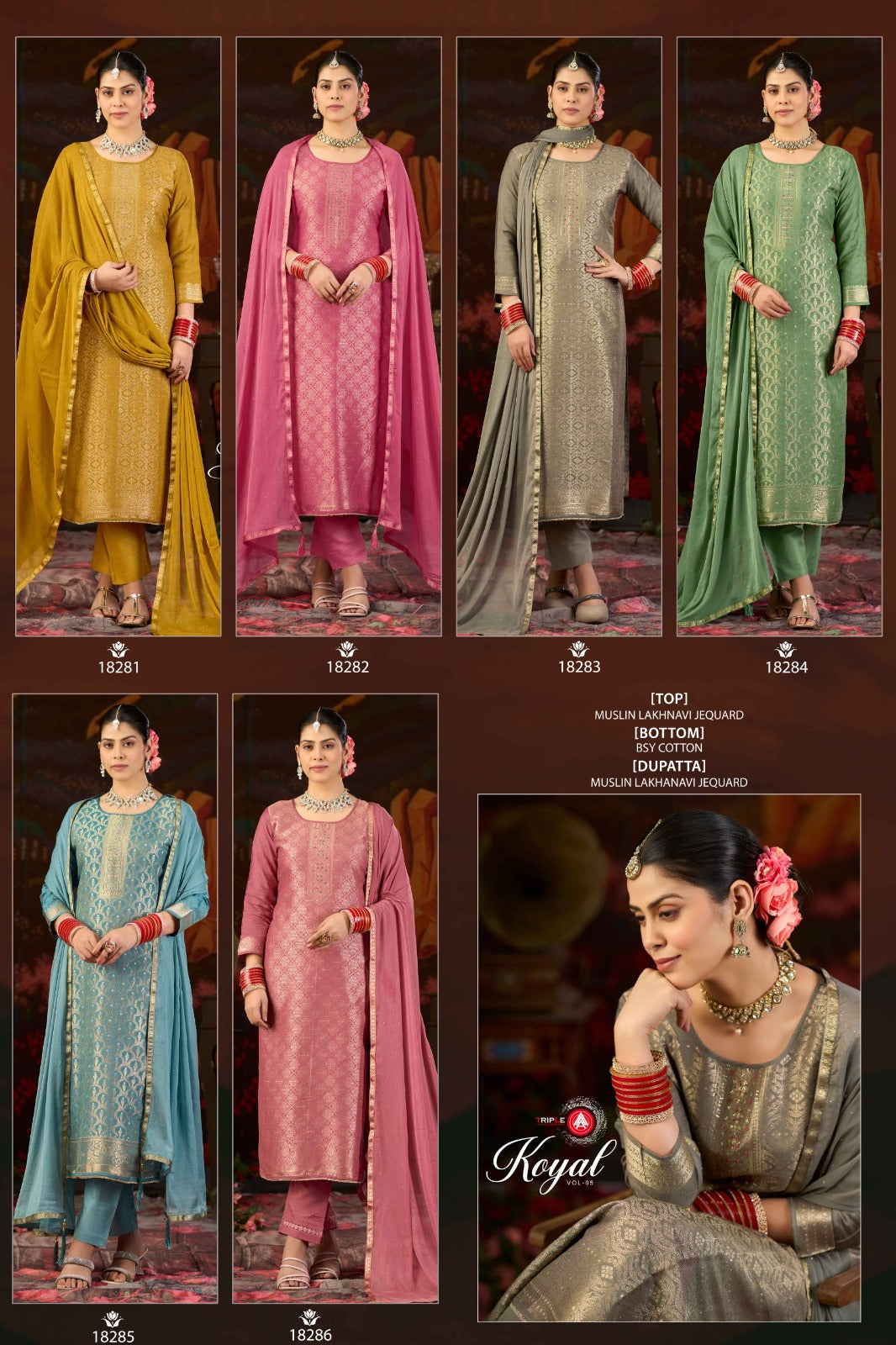 Koyal Vol 5 Triple Aaa Muslin Pant Style Suits Manufacturer India