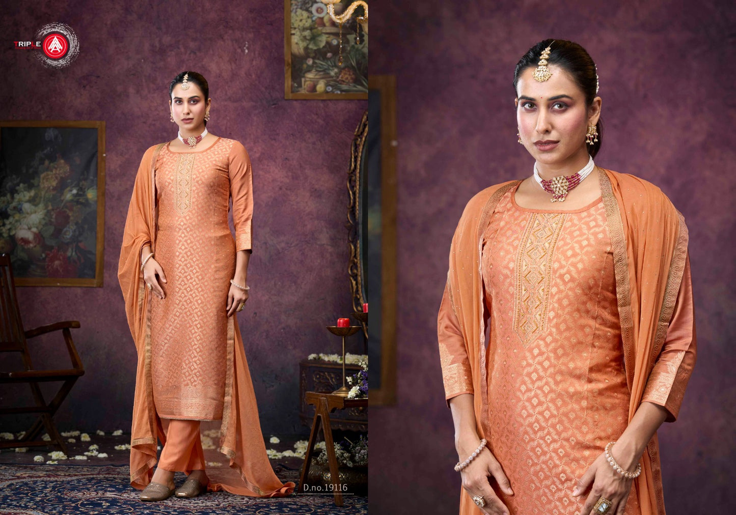 Koyal Vol 8 Triple Aaa Muslin Jacquard Pant Style Suits Exporter