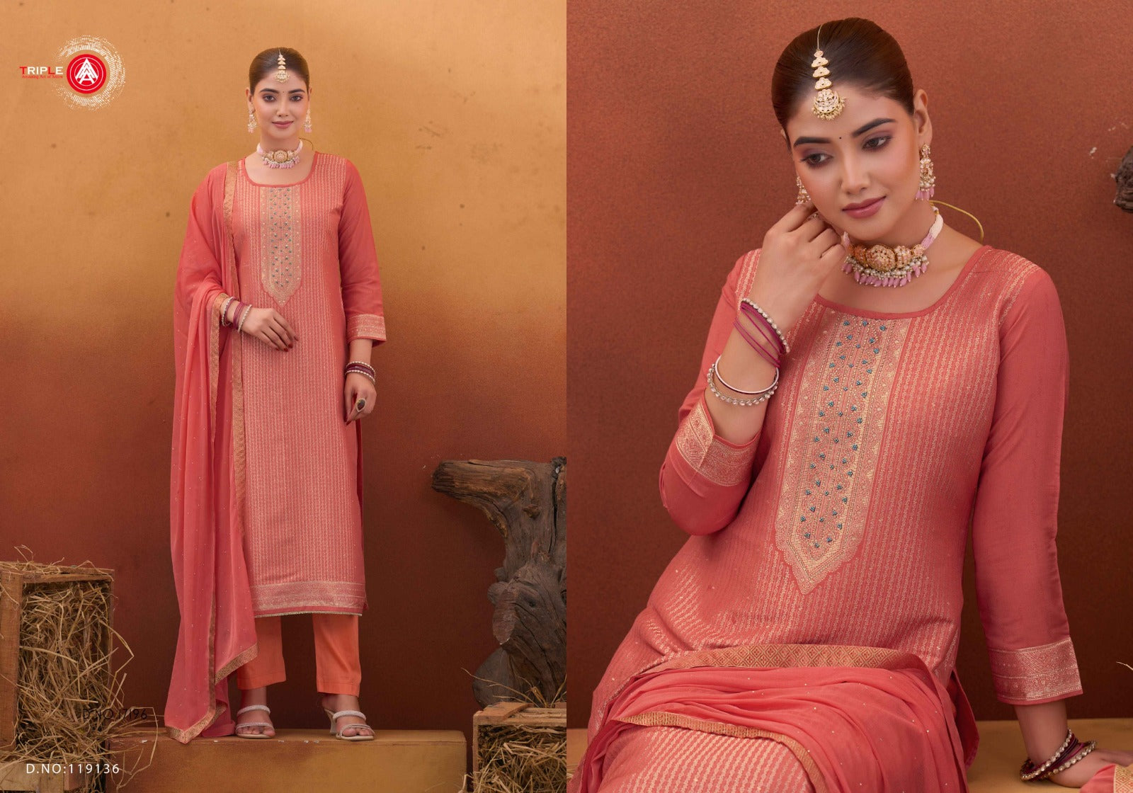 Koyal Vol 9 Triple Aaa Muslin Jacquard Pant Style Suits Wholesale Price