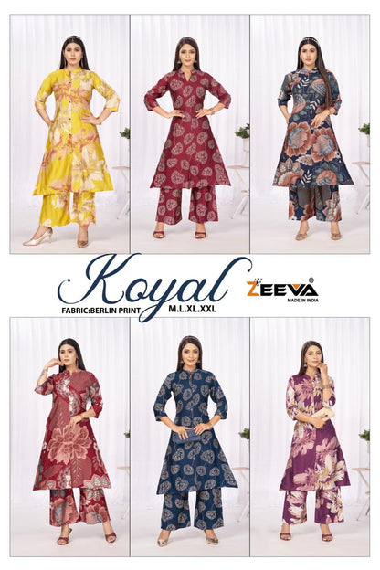 Koyal Zeeva Berlin Kurti Plazzo Set Supplier Ahmedabad