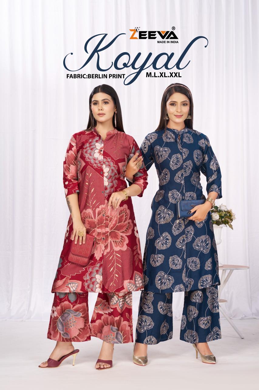 Koyal Zeeva Berlin Kurti Plazzo Set Supplier Ahmedabad