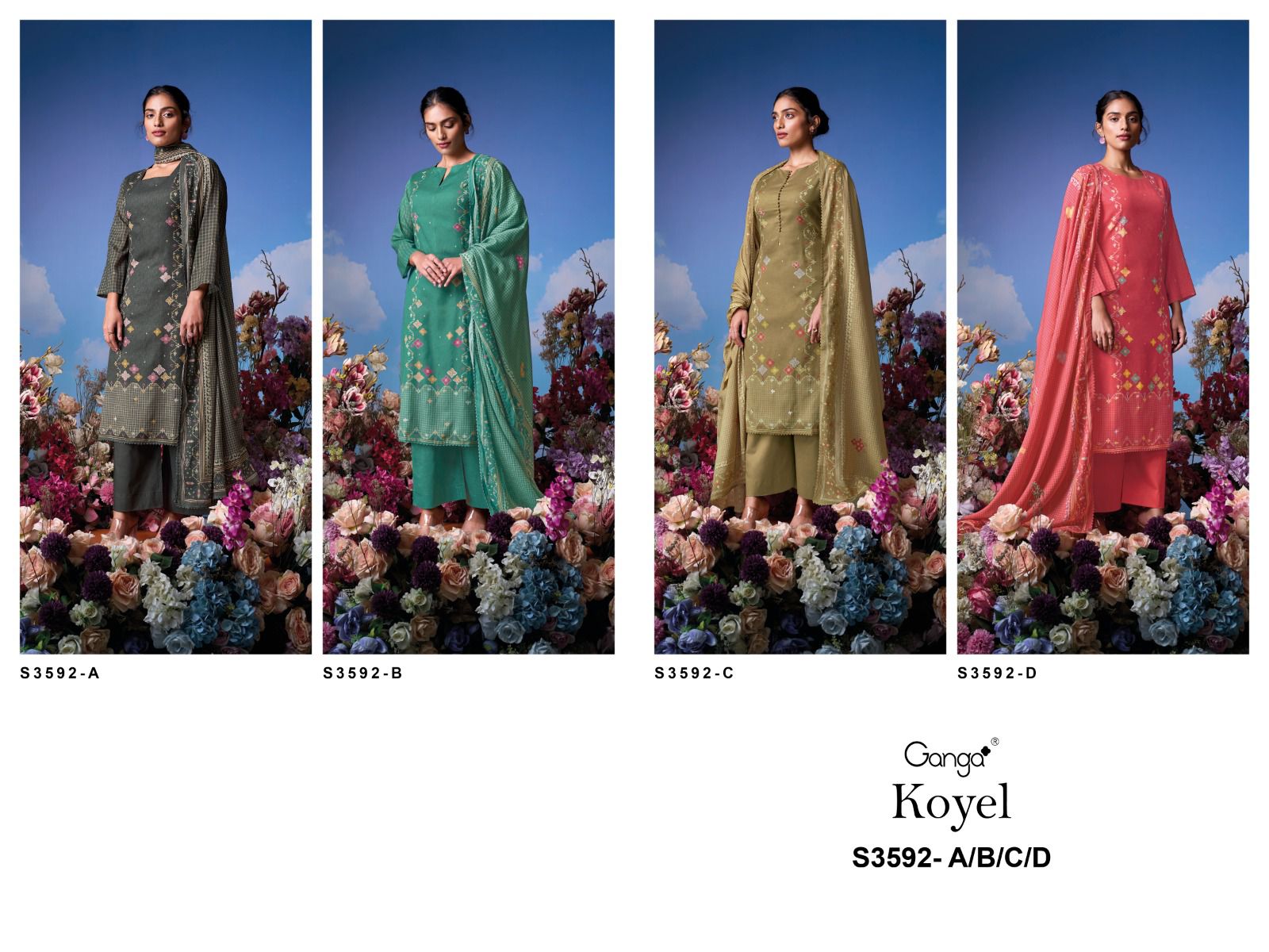 Koyel 3592 Ganga Premium Plazzo Style Suits Wholesaler