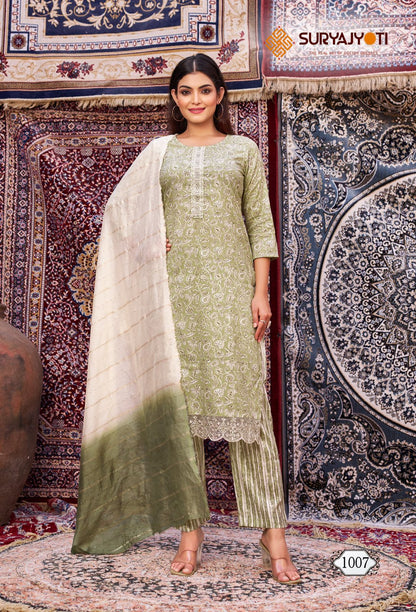 Krati Vol 1 Suryajyoti Rayon Capsule Readymade Pant Style Suits Wholesaler Ahmedabad