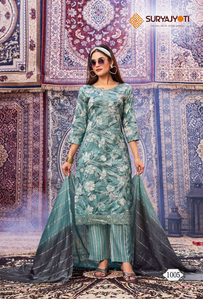 Krati Vol 1 Suryajyoti Rayon Capsule Readymade Pant Style Suits Wholesaler Ahmedabad