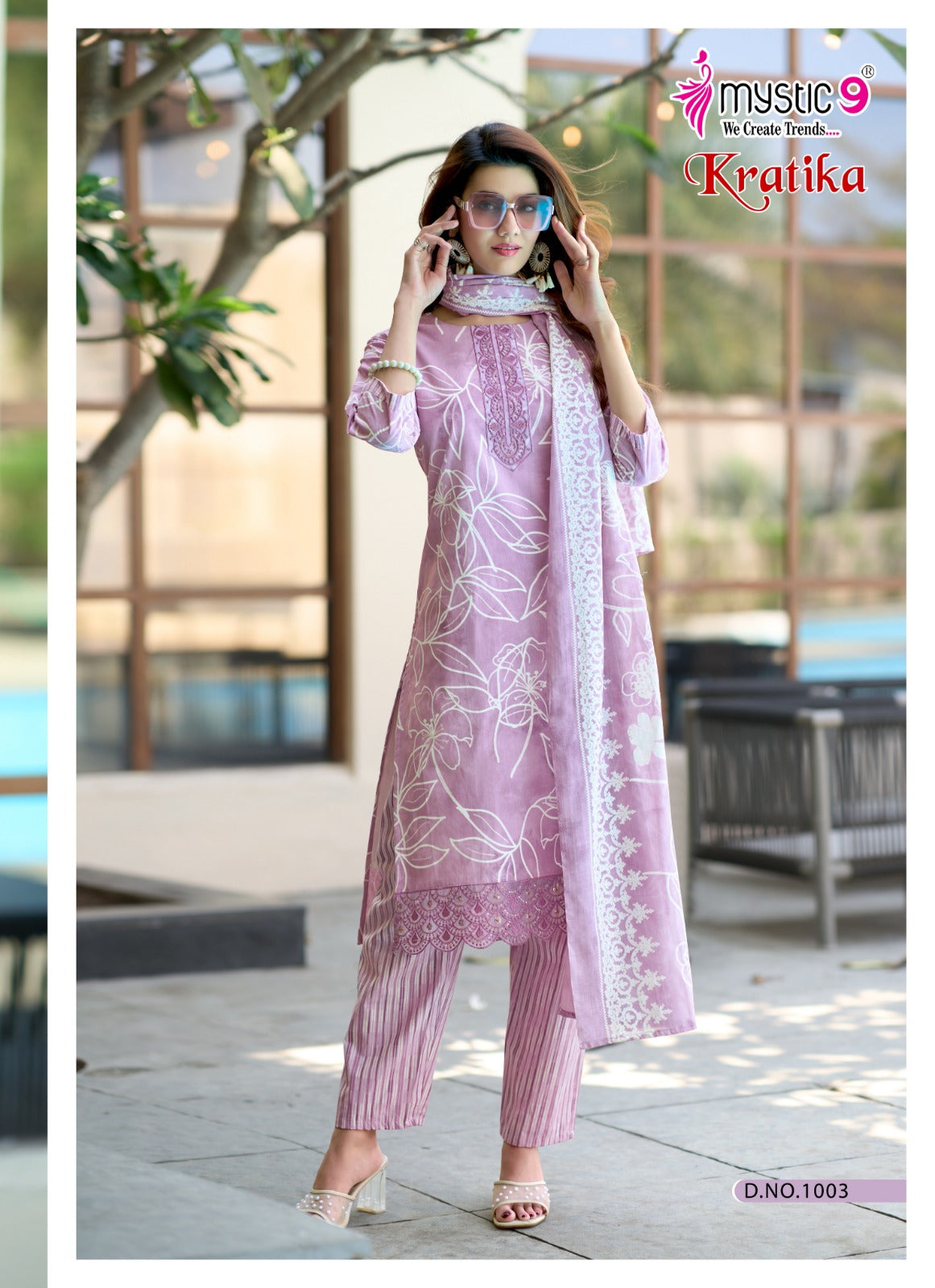 Kratika Vol 1 Mystic 9 Cambric Cotton Readymade Pant Style Suits Wholesaler Ahmedabad