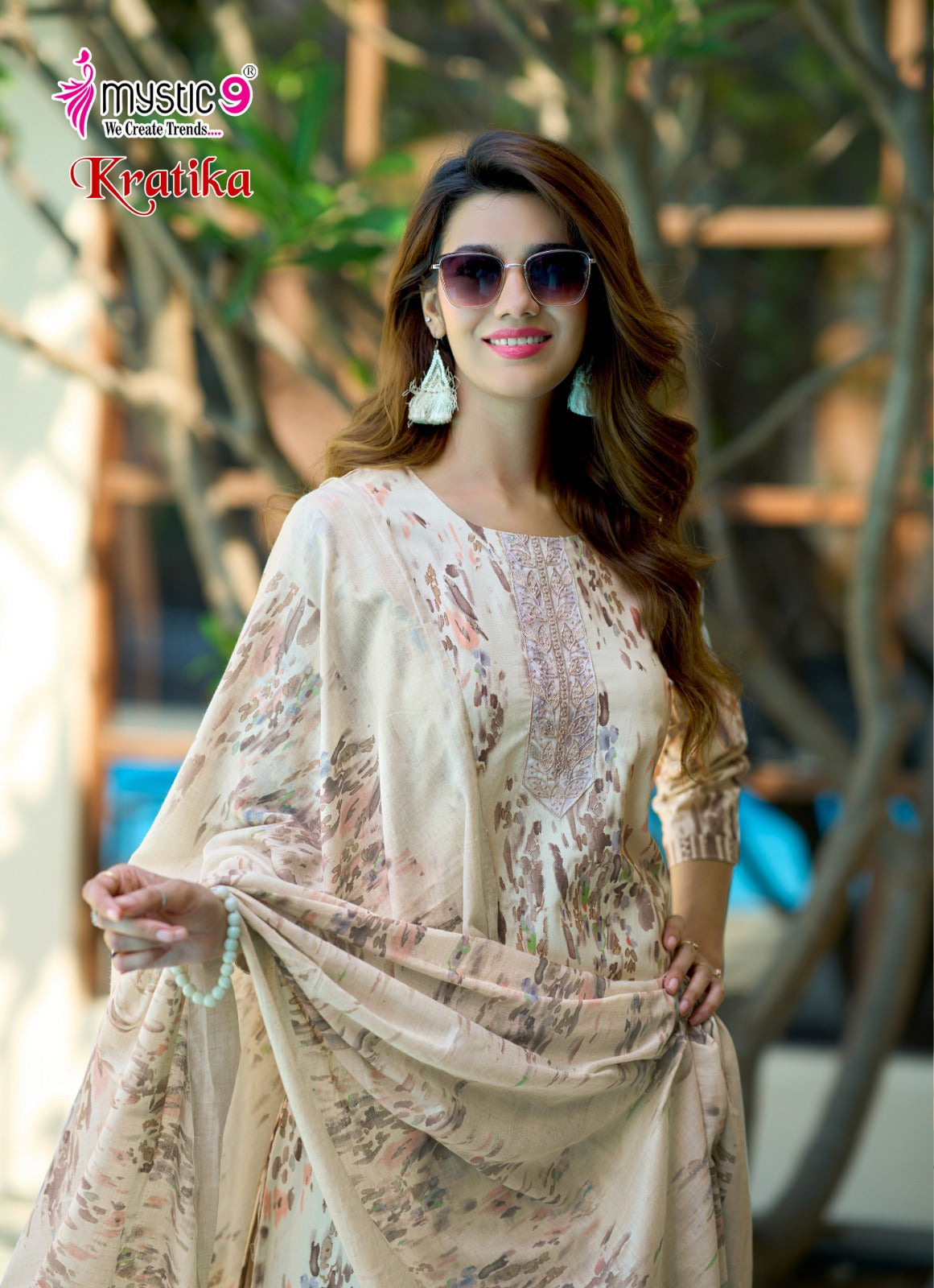 Kratika Vol 1 Mystic 9 Cambric Cotton Readymade Pant Style Suits Wholesaler Ahmedabad