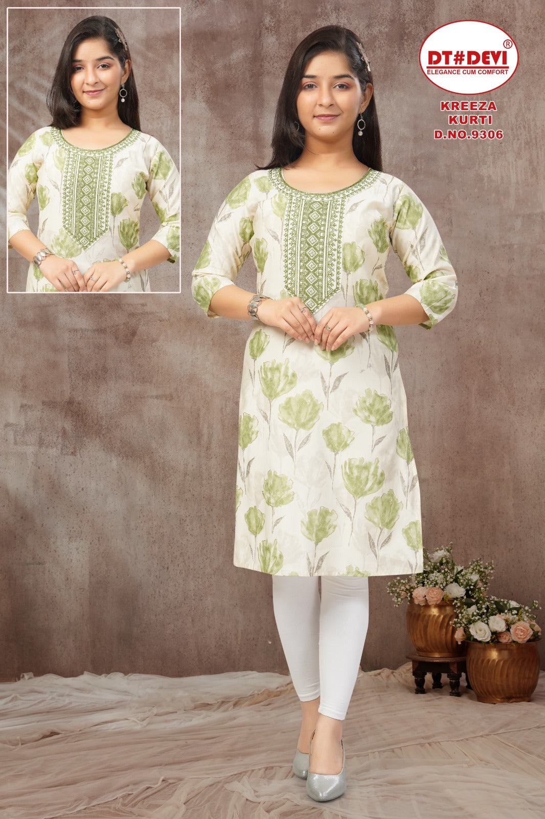 Kreeza Dn 8738 Dt Devi Vetican Girls Kurti Wholesaler