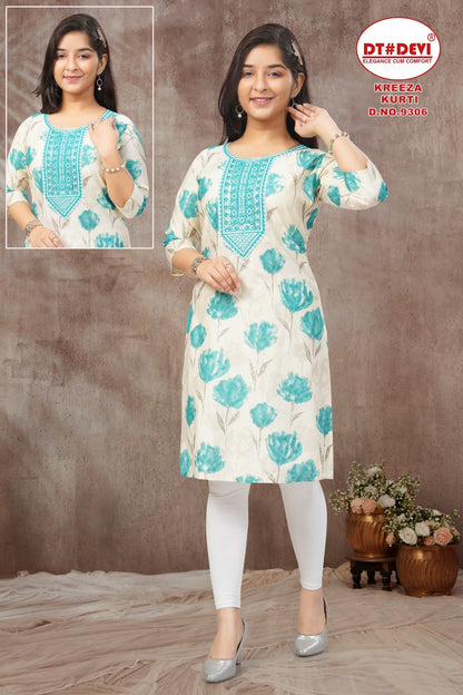 Kreeza Dn 8738 Dt Devi Vetican Girls Kurti Wholesaler