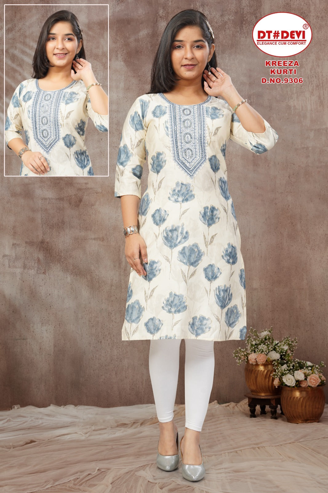 Kreeza Dn 8738 Dt Devi Vetican Girls Kurti Wholesaler