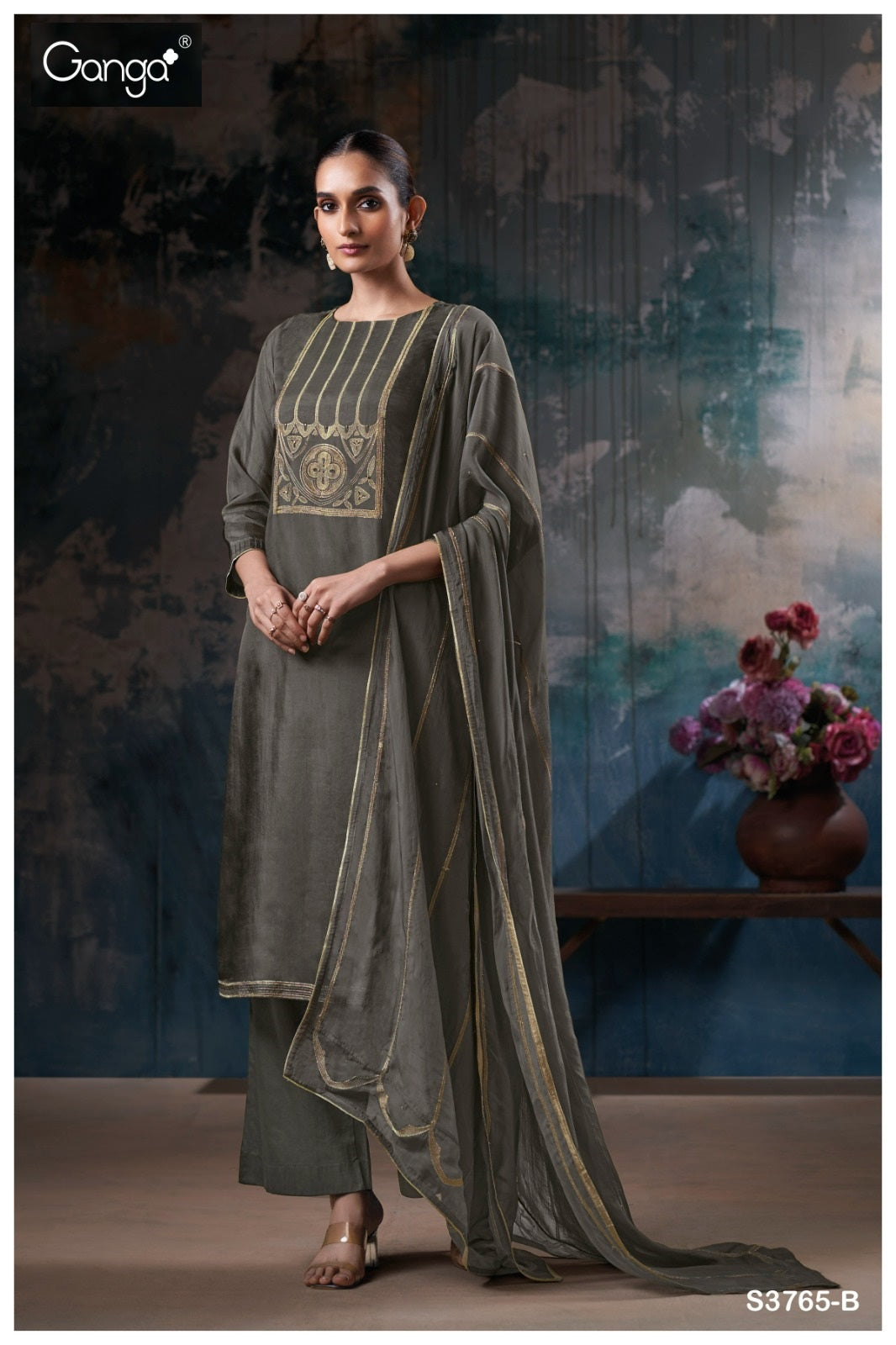 Kresha 3765 Ganga Premium Bemberg Plazzo Style Suits Wholesaler Ahmedabad