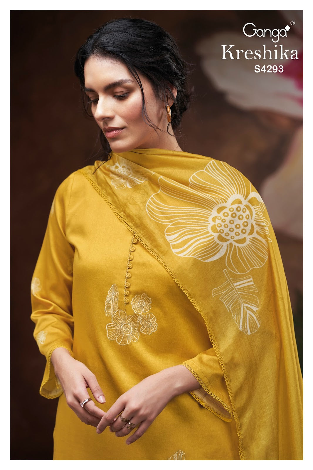 Kreshika 4293 Ganga Cotton Satin Plazzo Style Suits Wholesaler