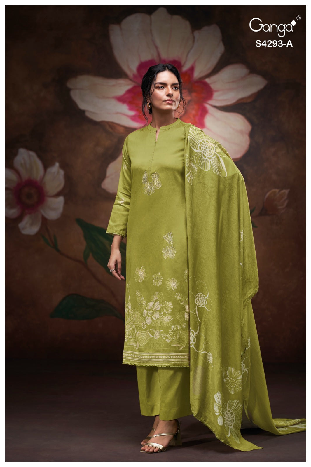 Kreshika 4293 Ganga Cotton Satin Plazzo Style Suits Wholesaler