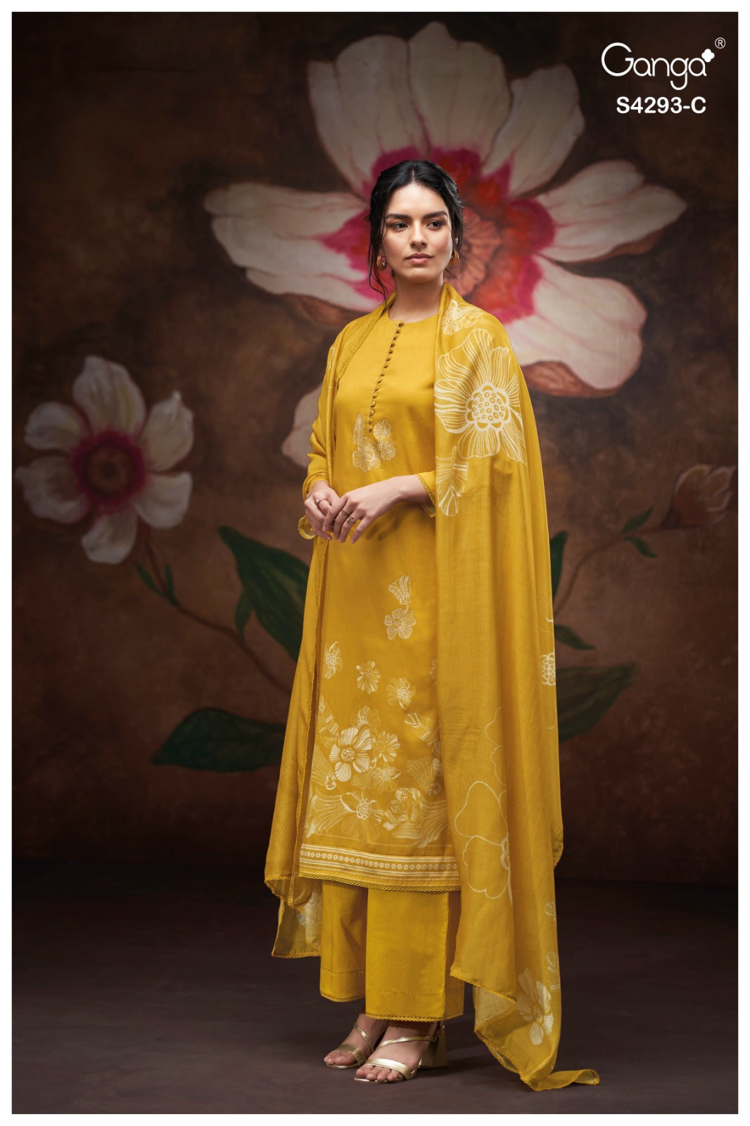 Kreshika 4293 Ganga Cotton Satin Plazzo Style Suits Wholesaler