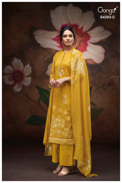 Kreshika 4293 Ganga Cotton Satin Plazzo Style Suits Wholesaler