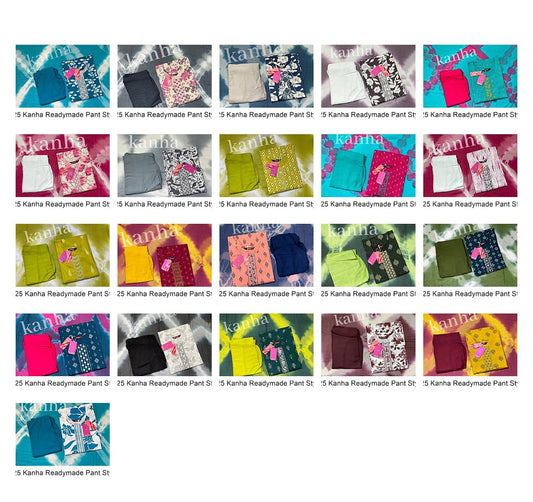 Kriday 011725 Kanha Reyon Readymade Pant Style Suits Wholesale Rate