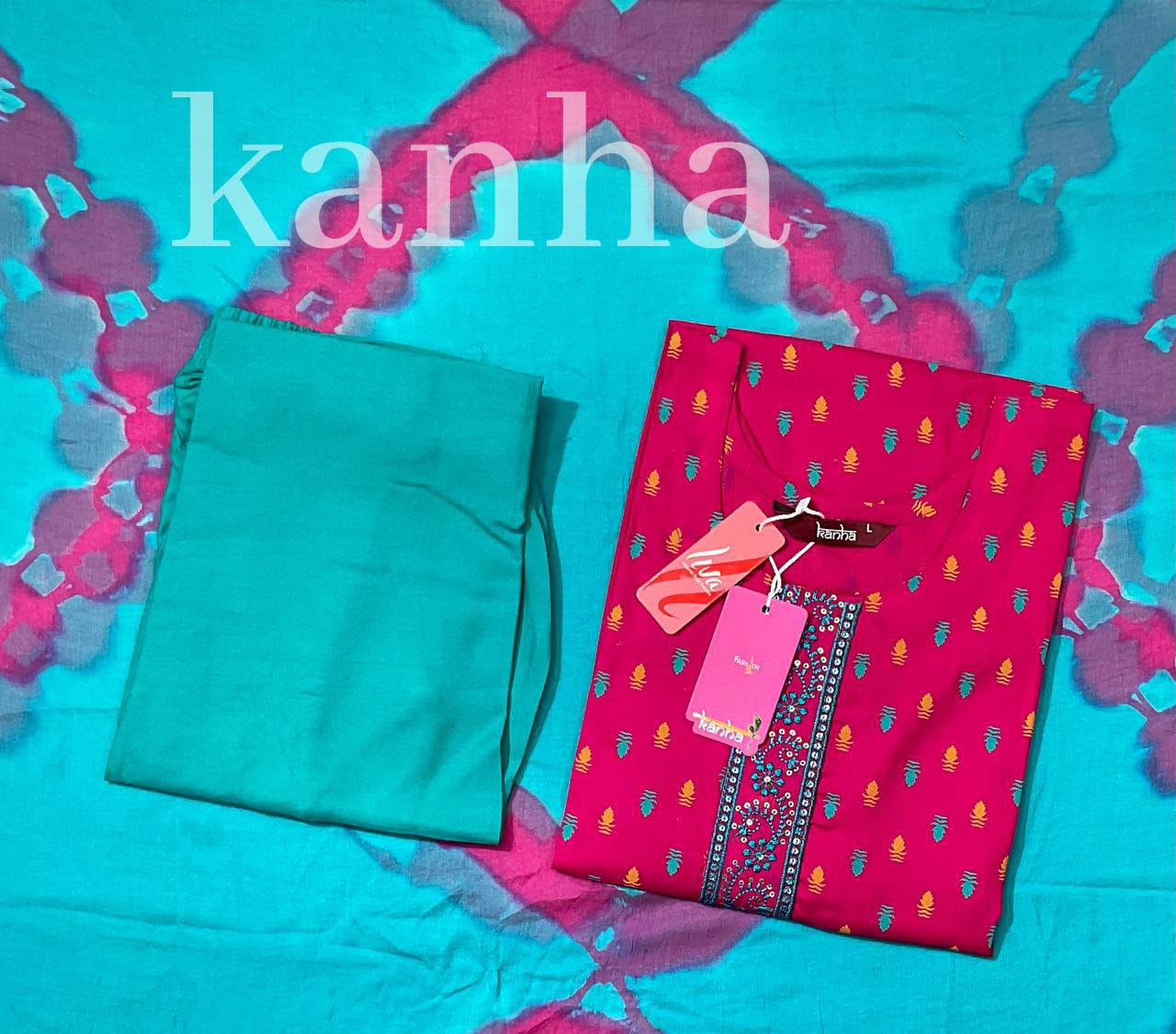 Kriday 011725 Kanha Reyon Readymade Pant Style Suits Wholesale Rate