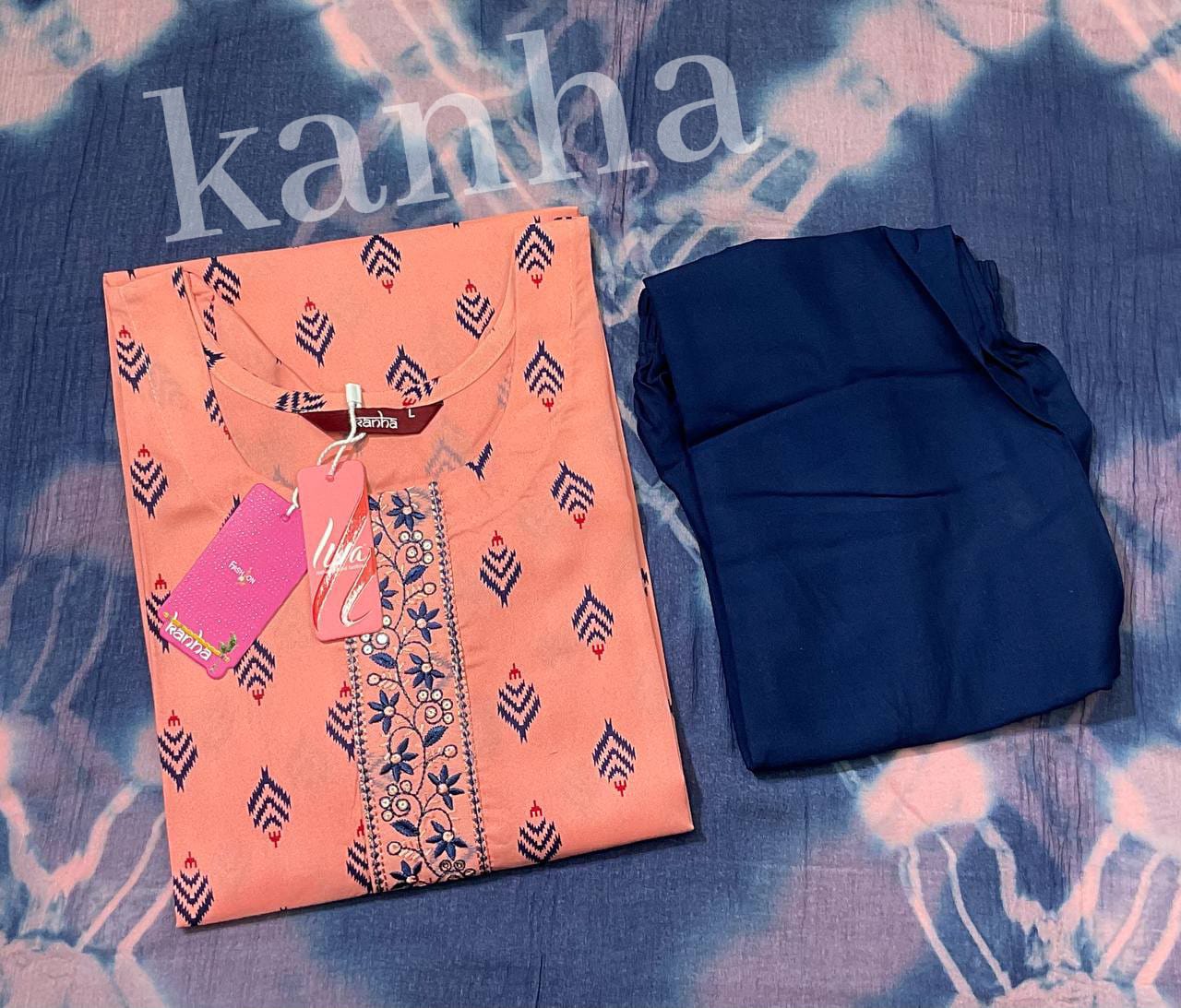 Kriday 011725 Kanha Reyon Readymade Pant Style Suits Wholesale Rate