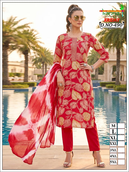 Kriday 2007 Kanha Liva Reyon Readymade Pant Style Suits Wholesale Price
