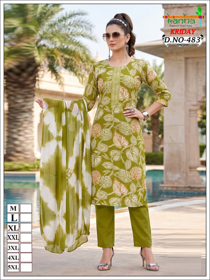 Kriday 2007 Kanha Liva Reyon Readymade Pant Style Suits Wholesale Price