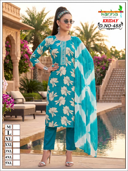 Kriday 2007 Kanha Liva Reyon Readymade Pant Style Suits Wholesale Price