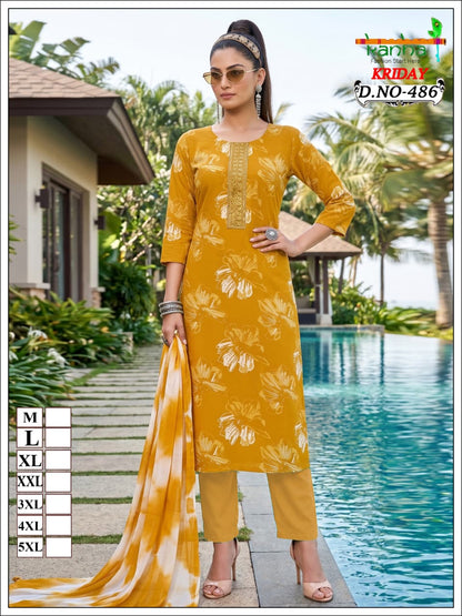 Kriday 2007 Kanha Liva Reyon Readymade Pant Style Suits Wholesale Price