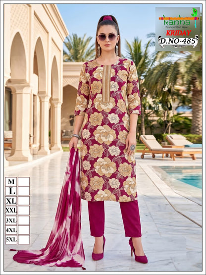 Kriday 2007 Kanha Liva Reyon Readymade Pant Style Suits Wholesale Price