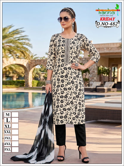 Kriday 2007 Kanha Liva Reyon Readymade Pant Style Suits Wholesale Price