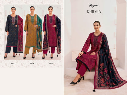 Kridha Reyna Corduroy Pashmina Suits Exporter India