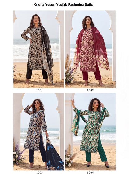 Kridha Yeson Yesfab Viscose Pashmina Suits Wholesaler