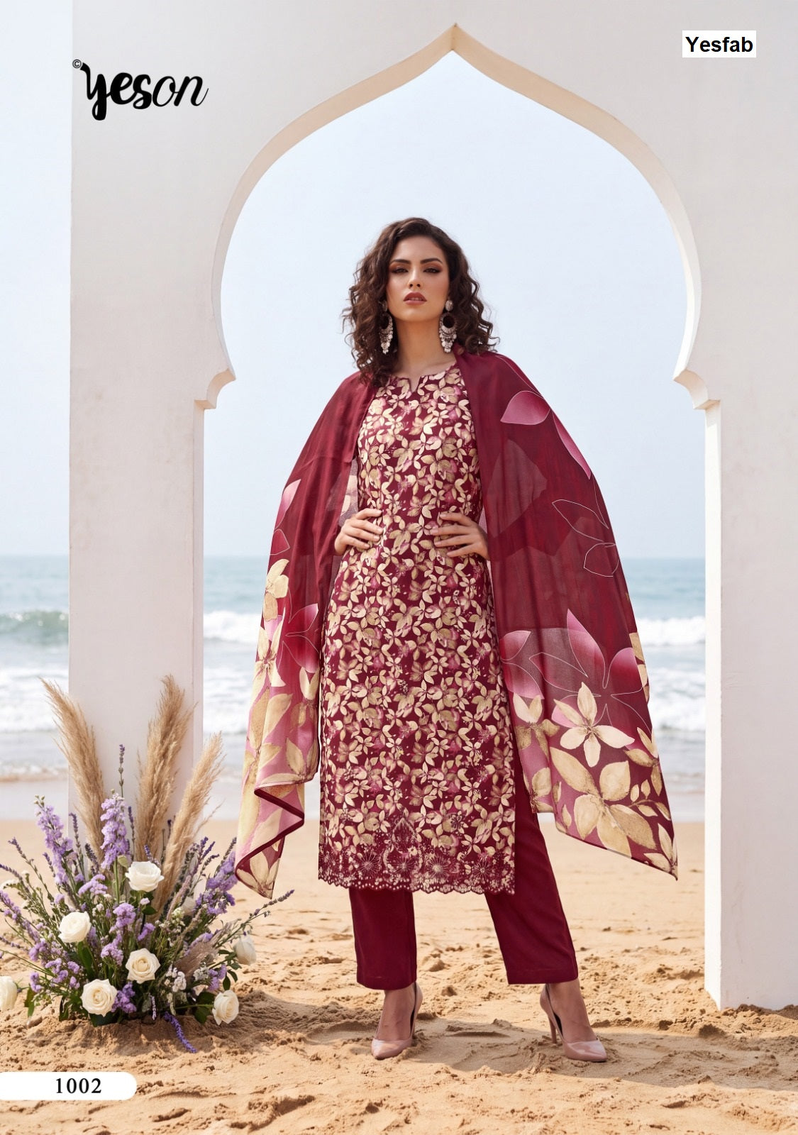 Kridha Yeson Yesfab Viscose Pashmina Suits Wholesaler