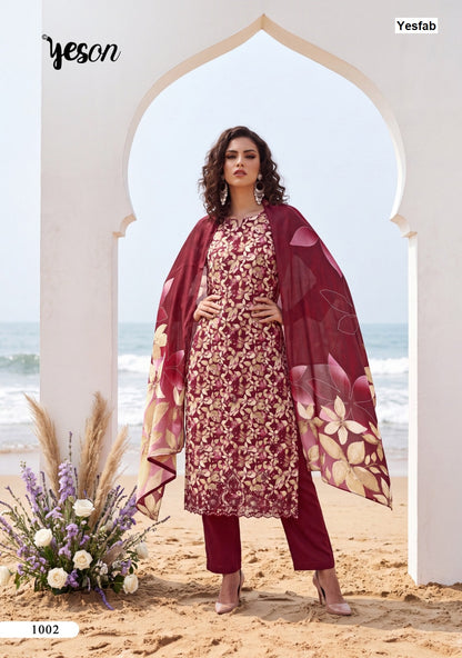 Kridha Yeson Yesfab Viscose Pashmina Suits Wholesaler