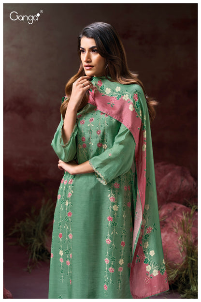 Krisa 3140 Ganga Bemberg Silk Plazzo Style Suits Supplier Ahmedabad