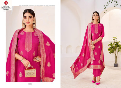 Krisa Tanishk Fashion Muslin Jacquard Pant Style Suits Exporter India